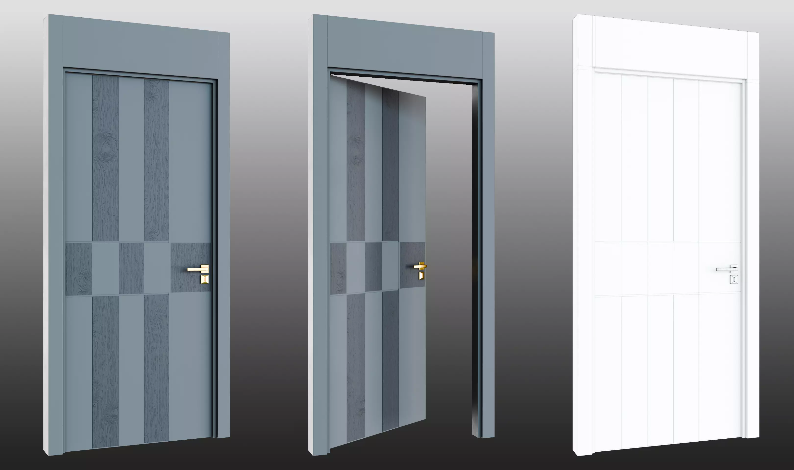 Door 13 Low-poly 3D model_0