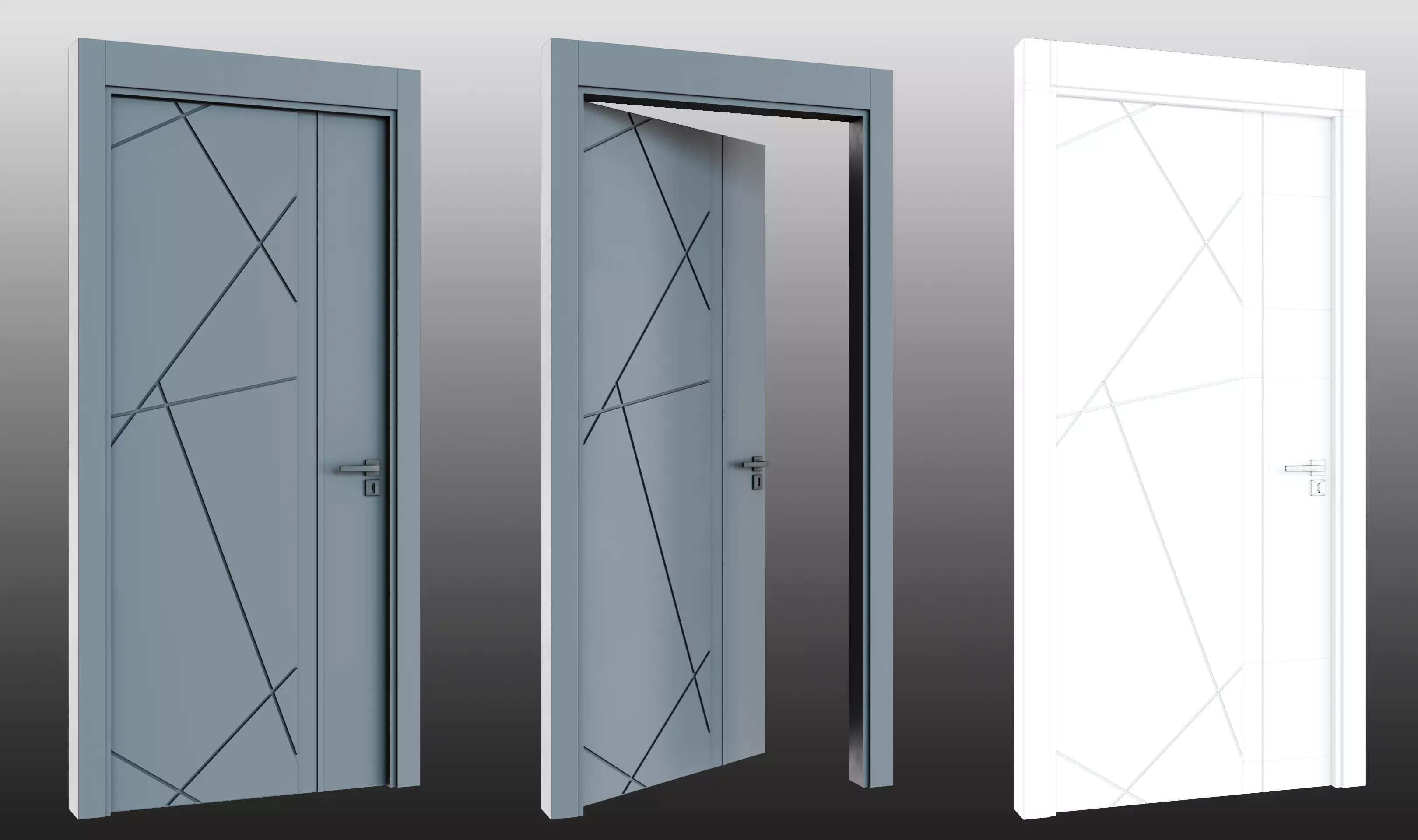 Door 14 Low-poly 3D model_0
