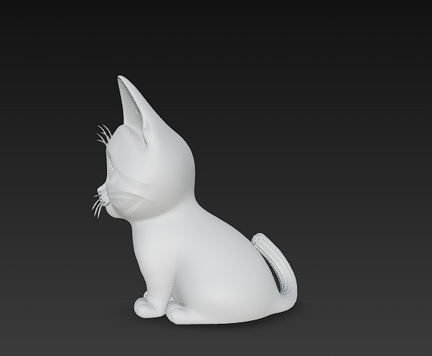 Cat Kitten Cute 3D Model Basic - Low Poly Simple Low-poly 3D model_7