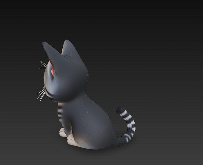 Cat Kitten Cute 3D Model Basic - Low Poly Simple Low-poly 3D model_5