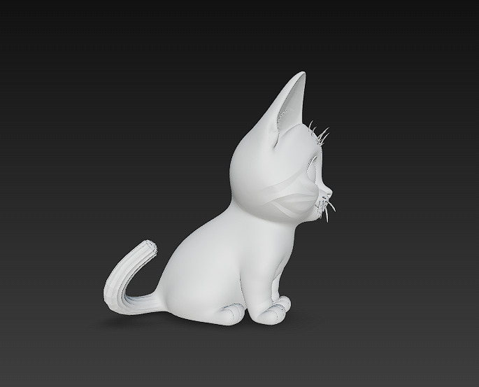 Cat Kitten Cute 3D Model Basic - Low Poly Simple Low-poly 3D model_8