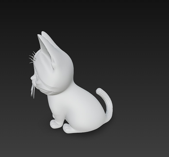 Cat Kitten Cute 3D Model Basic - Low Poly Simple Low-poly 3D model_10