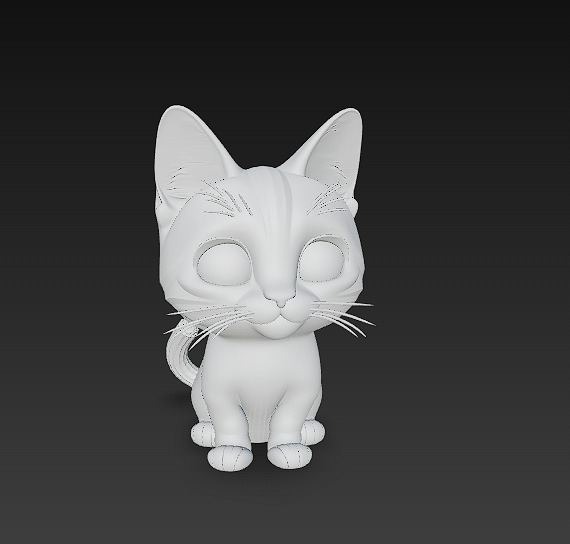 Cat Kitten Cute 3D Model Basic - Low Poly Simple Low-poly 3D model_6