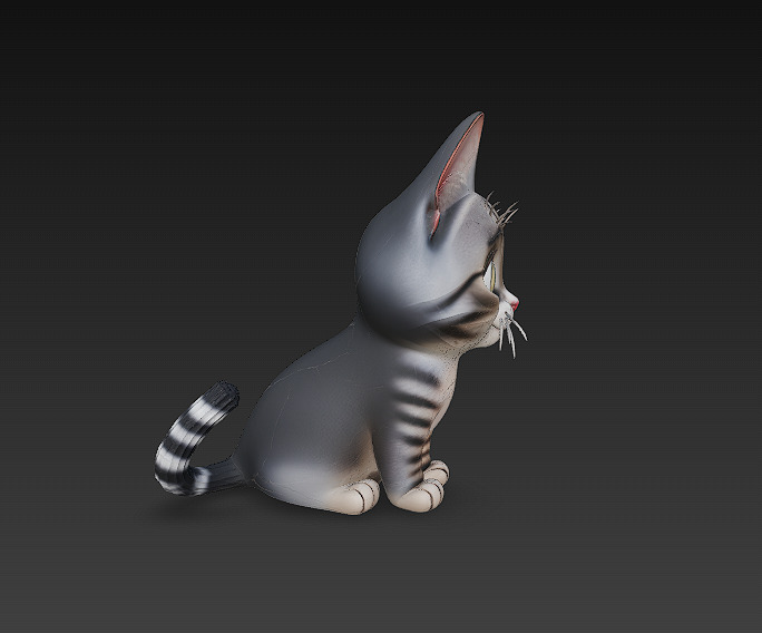 Cat Kitten Cute 3D Model Basic - Low Poly Simple Low-poly 3D model_4