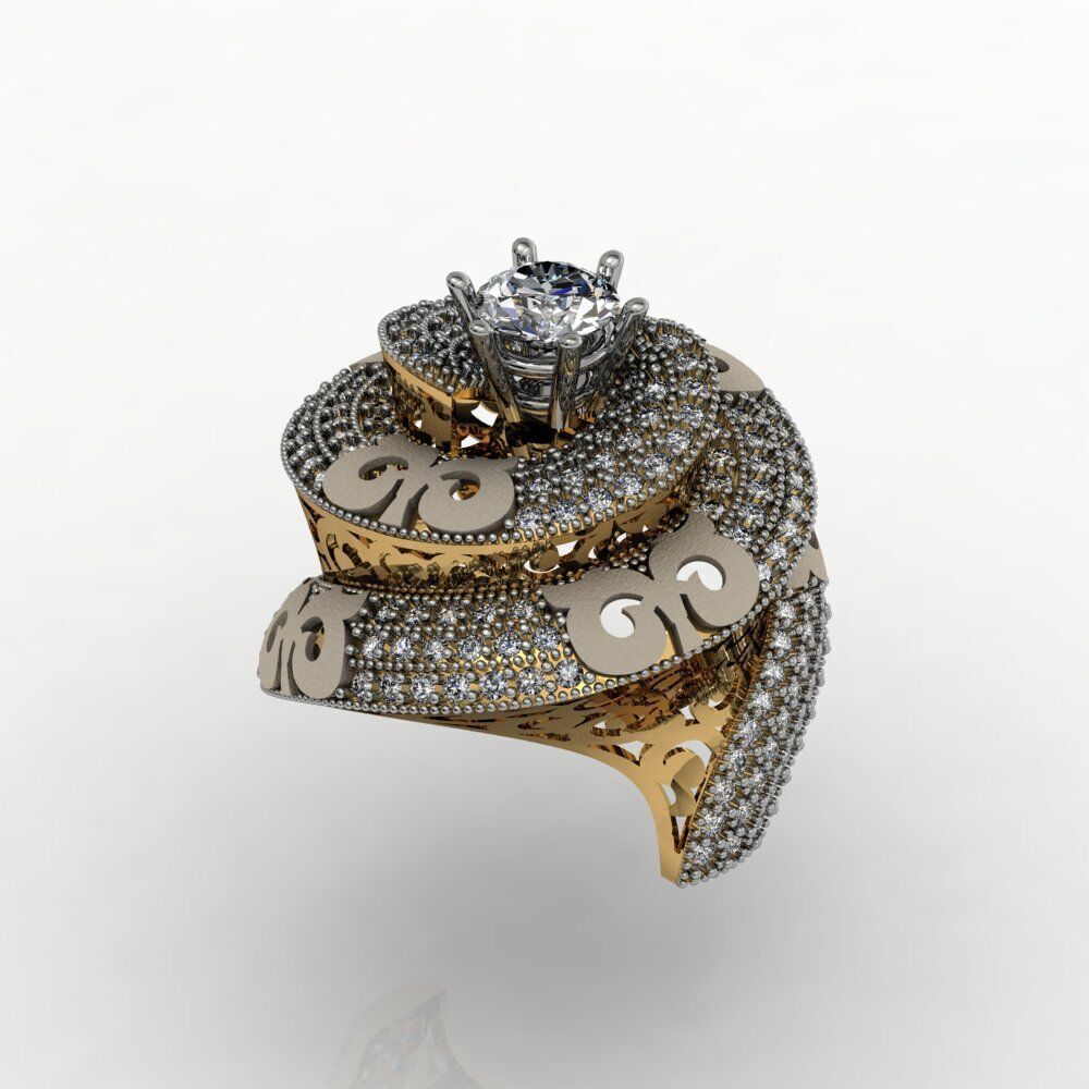 Ladies Diamond rings collection 3D print model_8