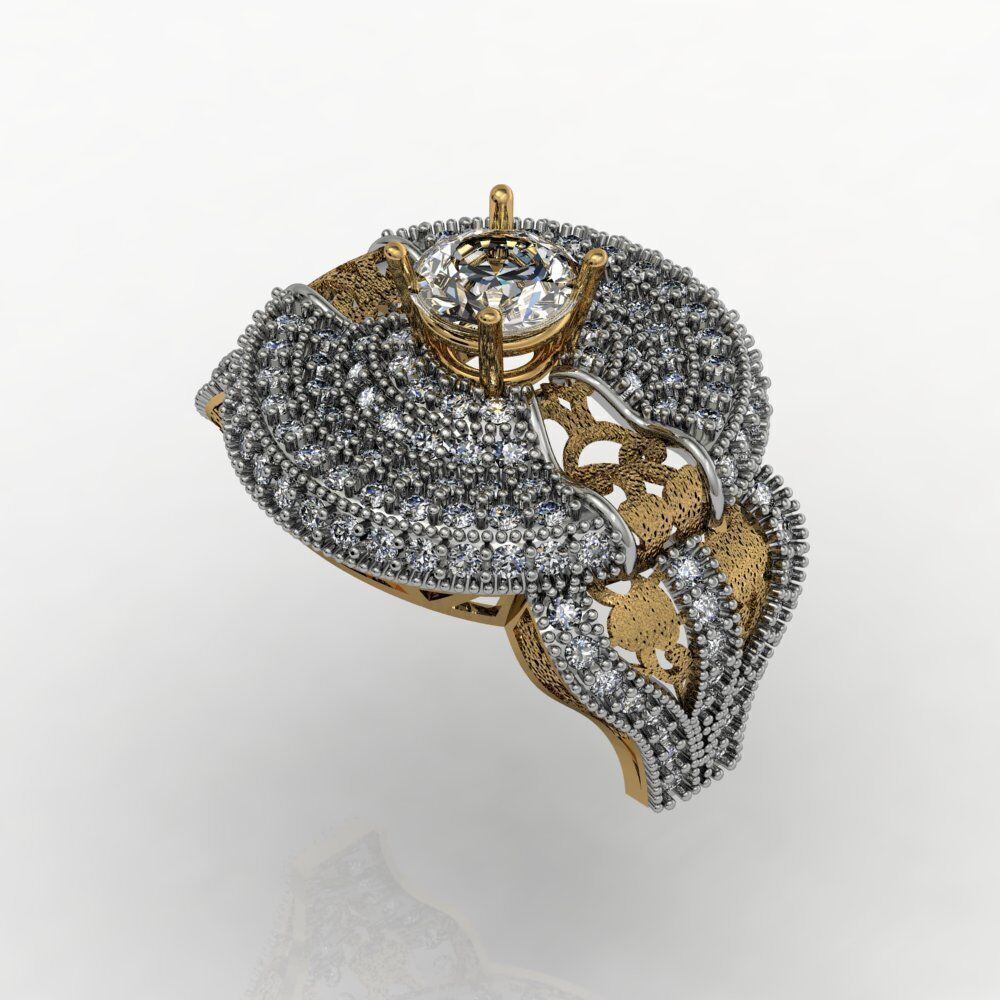 Ladies Diamond rings collection 3D print model_2