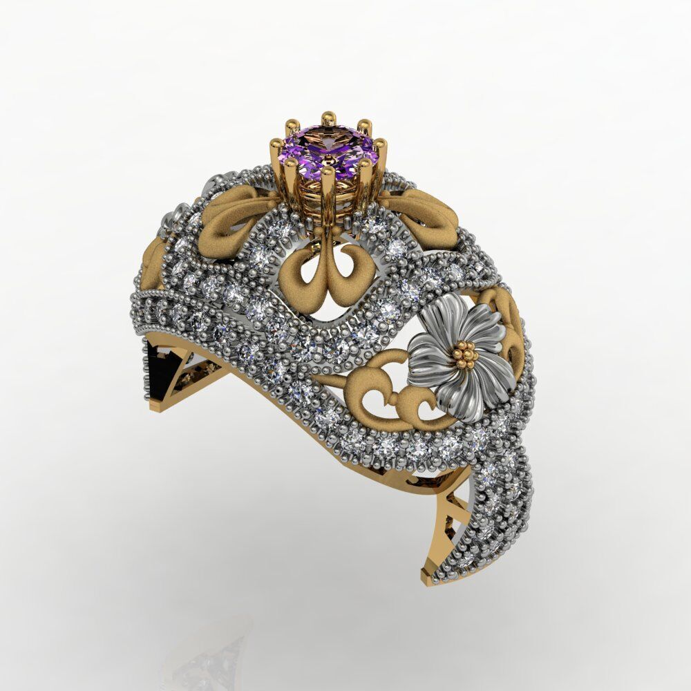 Ladies Diamond rings collection 3D print model_34