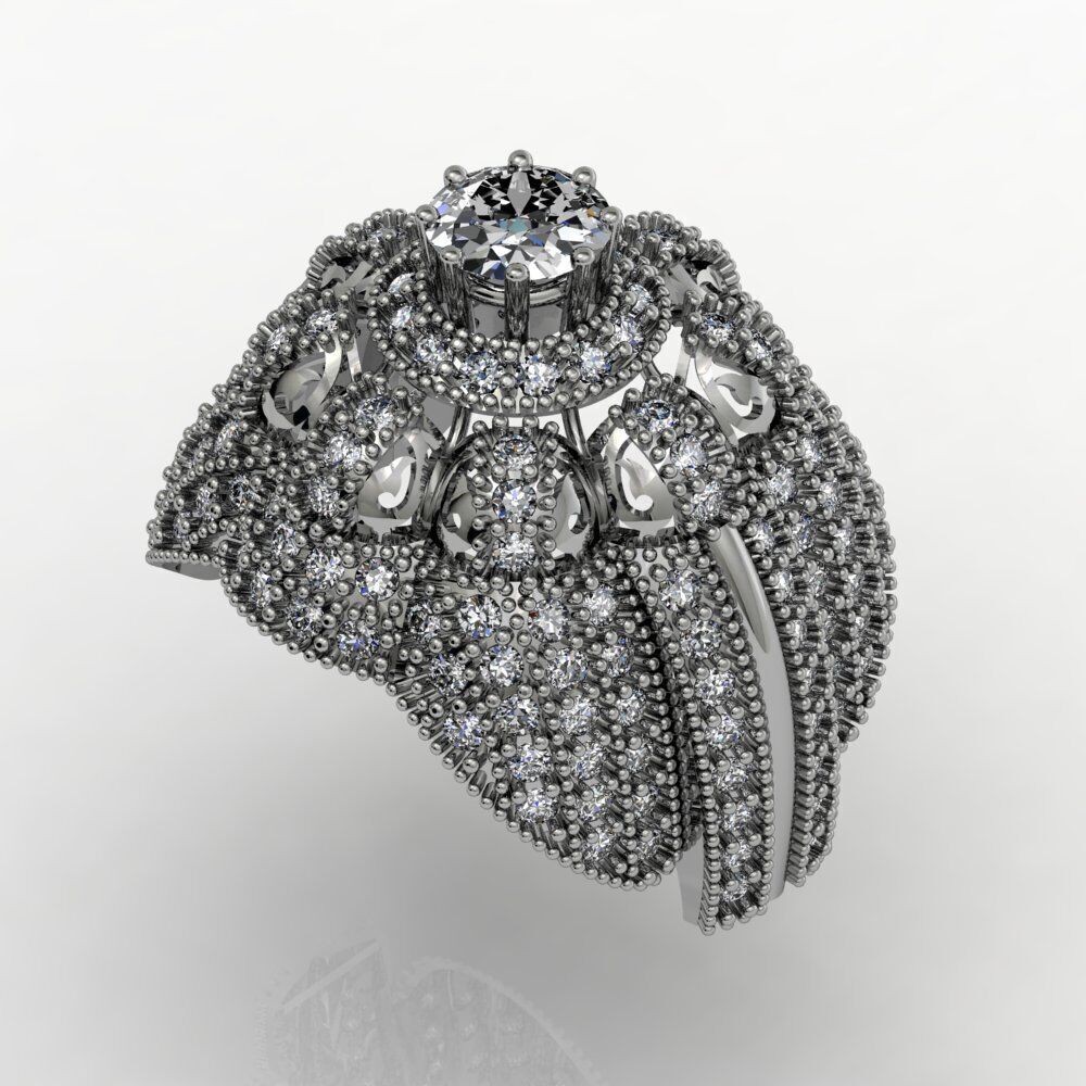 Ladies Diamond rings collection 3D print model_4