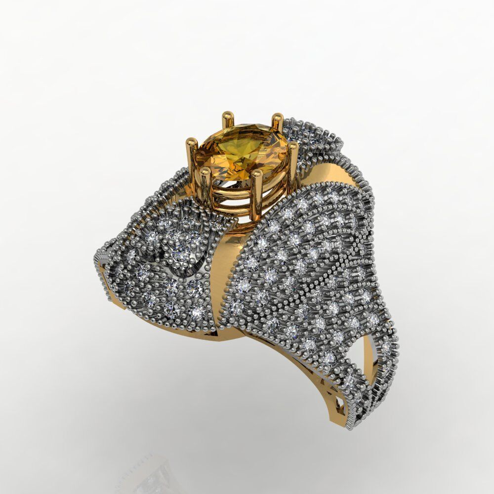 Ladies Diamond rings collection 3D print model_3