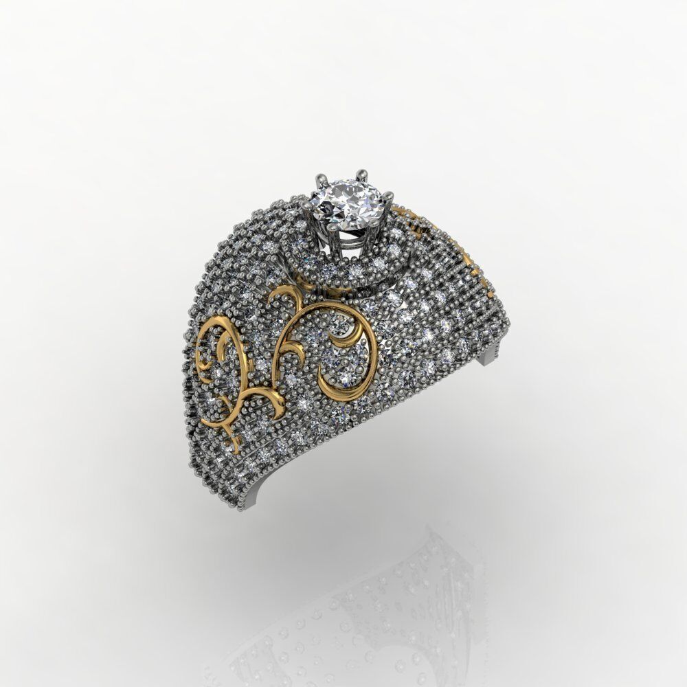 Ladies Diamond rings collection 3D print model_9