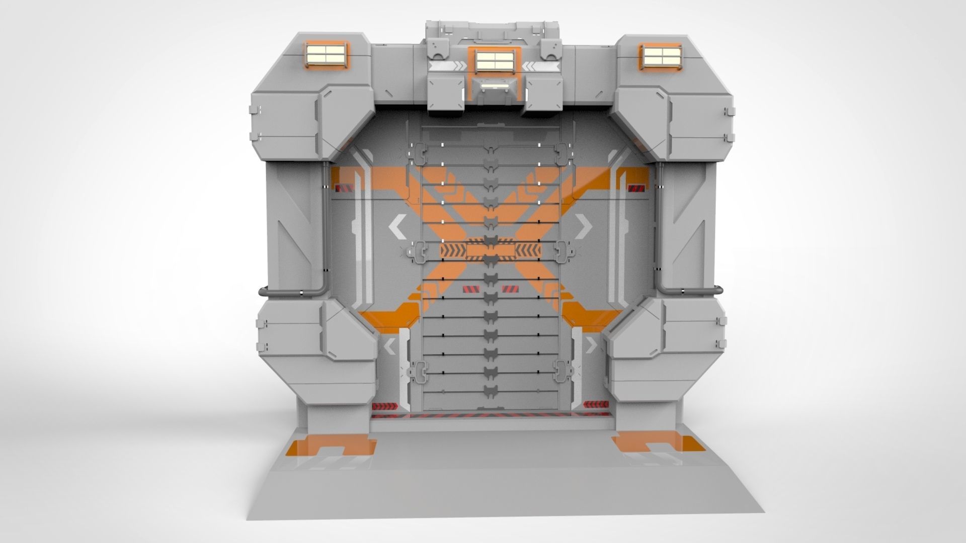 sci fi door 10 3D model_2