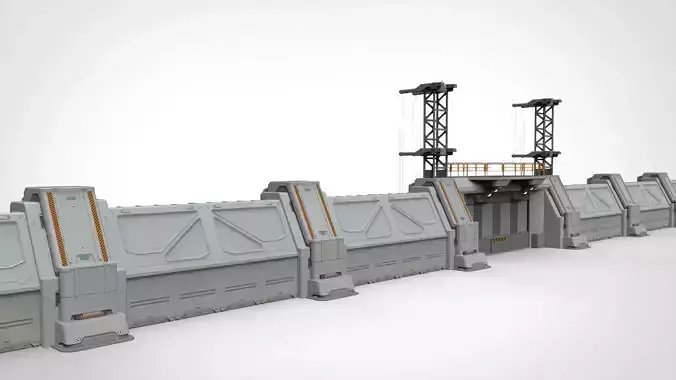 sci-fi Wall 3 3D model