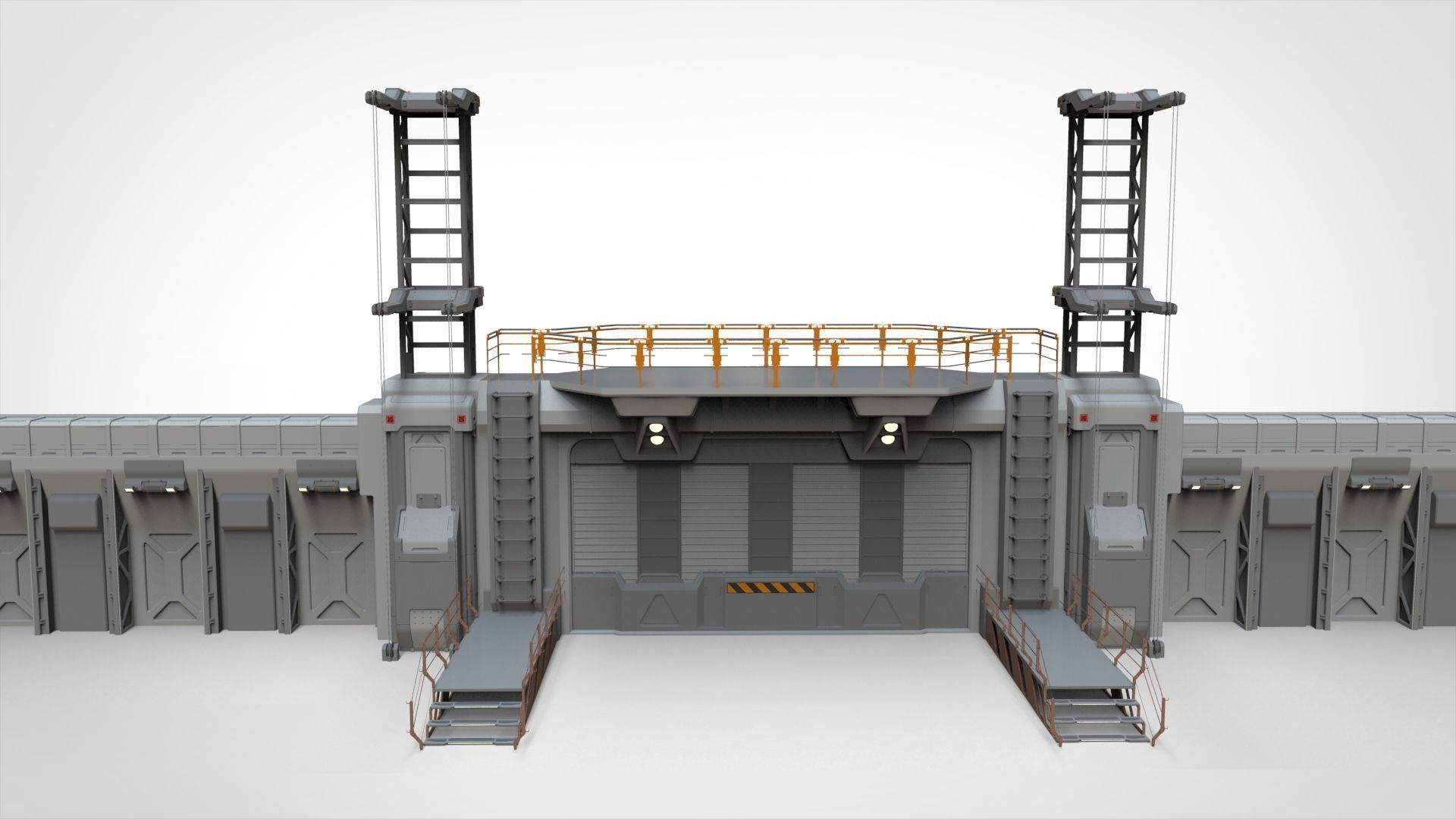 sci-fi Wall 3 3D model_7