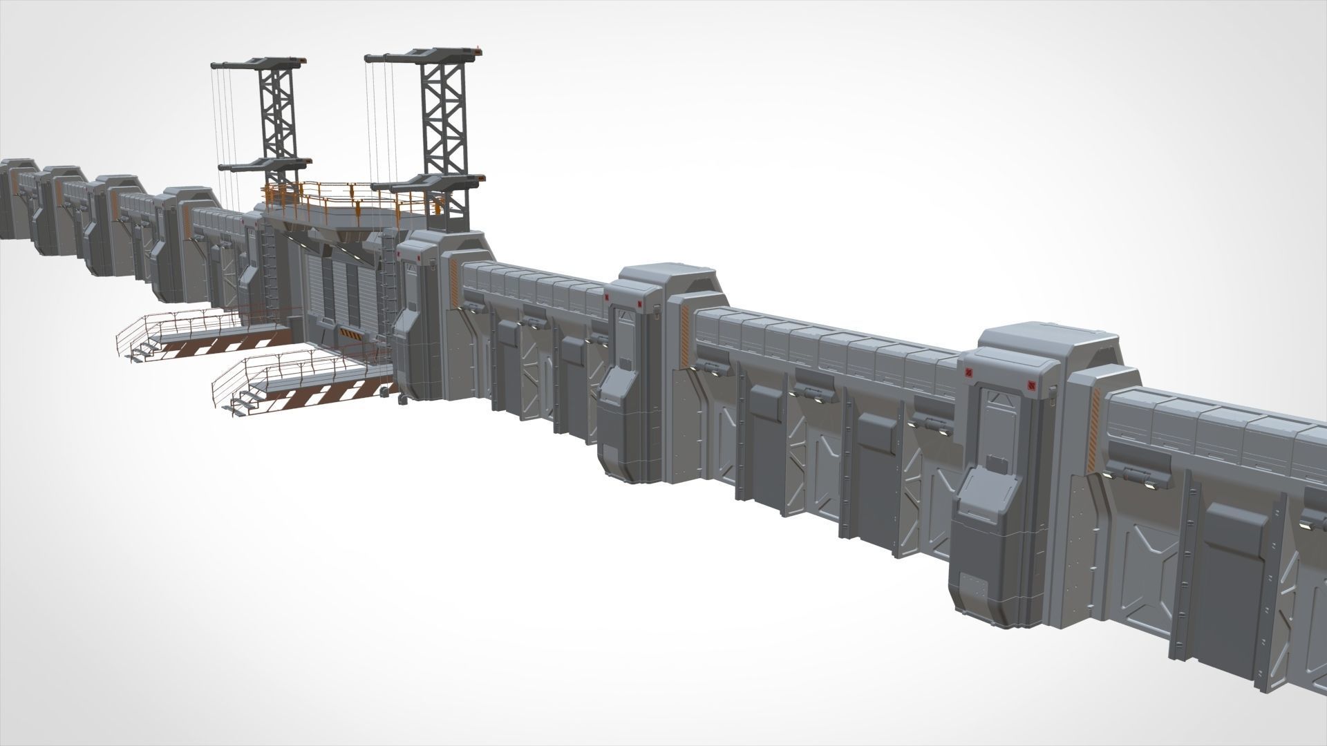 sci-fi Wall 3 3D model_6
