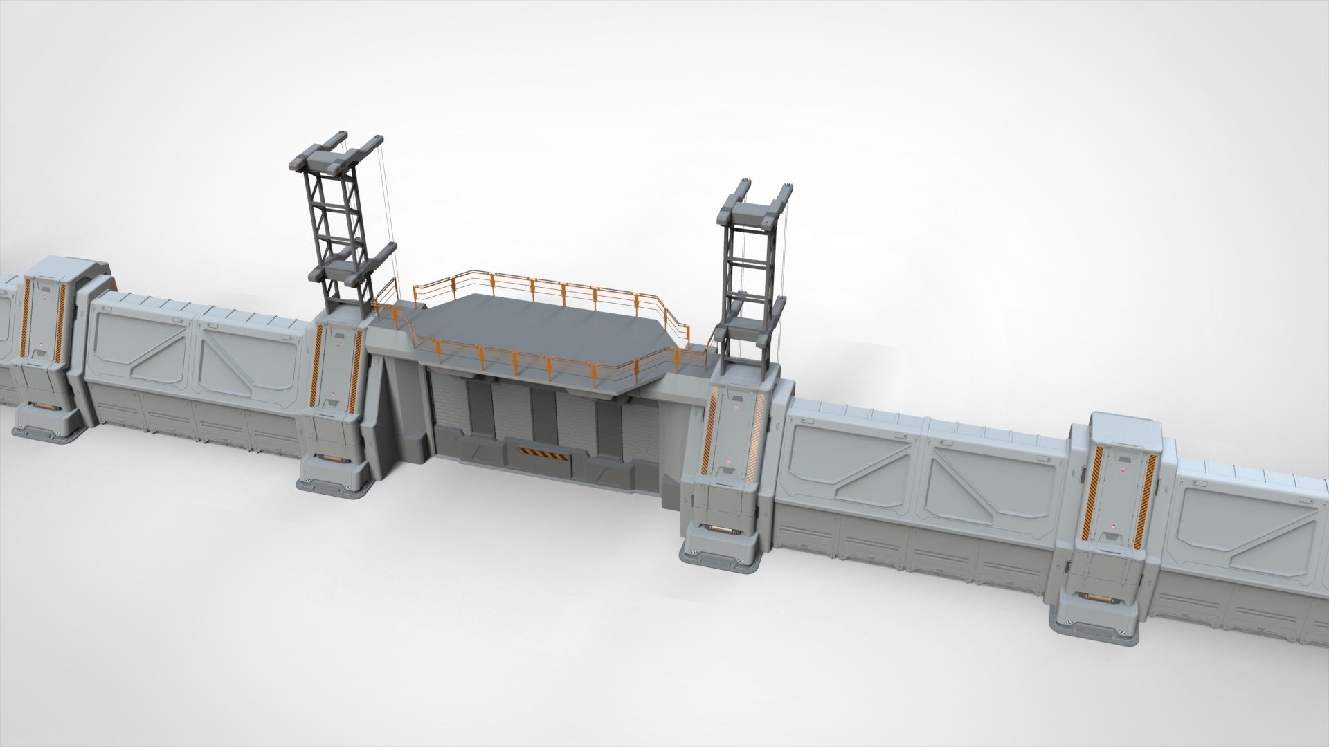 sci-fi Wall 3 3D model_4