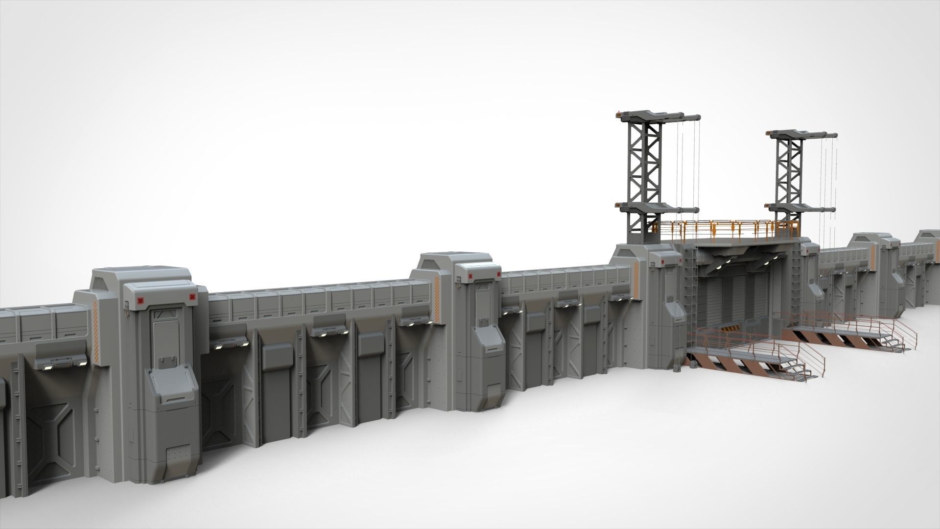 sci-fi Wall 3 3D model_5