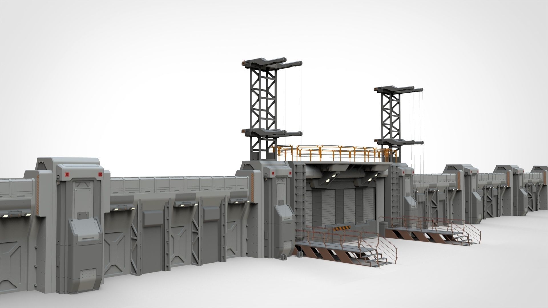 sci-fi Wall 3 3D model_2