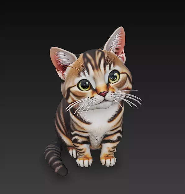 Cat Realistic 3D Model Basic - Low Poly Realistic Low-poly 3D model_0