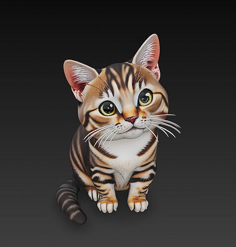 Cat Realistic 3D Model Basic - Low Poly Realistic Low-poly 3D model