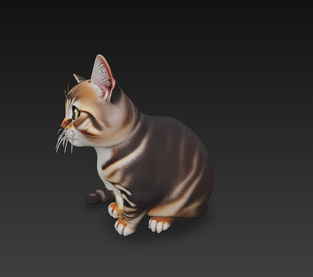 Cat Realistic 3D Model Basic - Low Poly Realistic Low-poly 3D model_4
