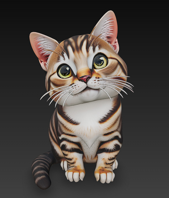 Cat Realistic 3D Model Basic - Low Poly Realistic Low-poly 3D model_5