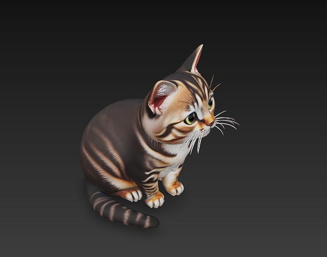 Cat Realistic 3D Model Basic - Low Poly Realistic Low-poly 3D model_3