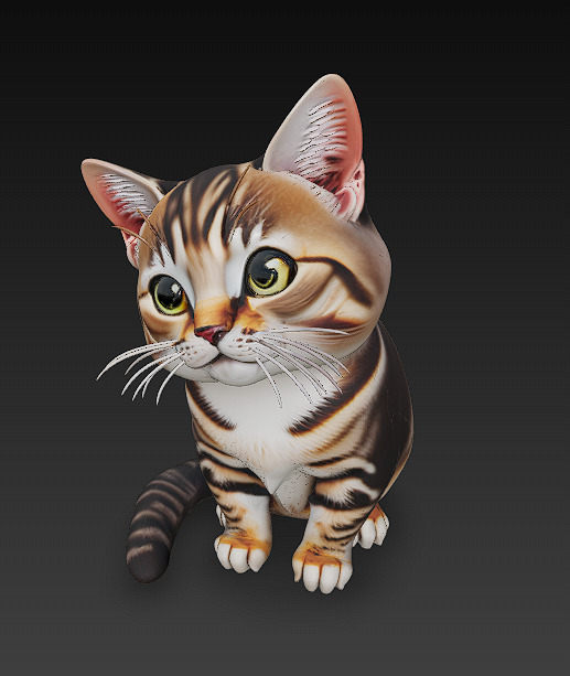 Cat Realistic 3D Model Basic - Low Poly Realistic Low-poly 3D model_1