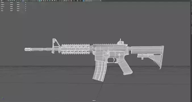 Low Poly M4A1 Rifle Stylized Assault Weapon 3D Model Low-poly 3D model