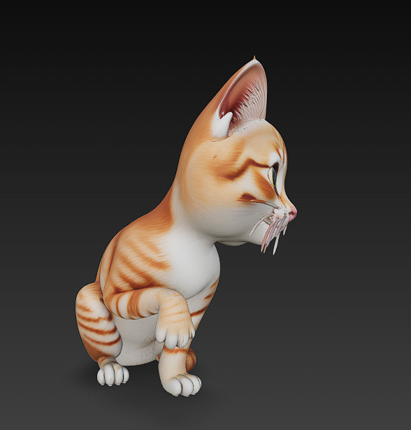 Cat Realistic 3D Model Basic - Low Poly Realistic Low-poly 3D model_6