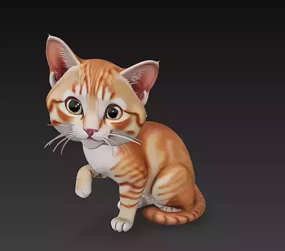 Cat Realistic 3D Model Basic - Low Poly Realistic