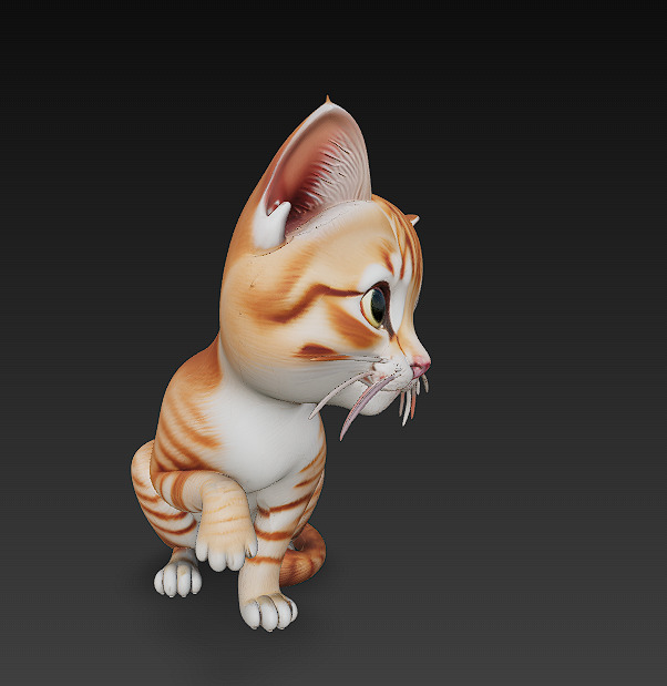 Cat Realistic 3D Model Basic - Low Poly Realistic Low-poly 3D model_1