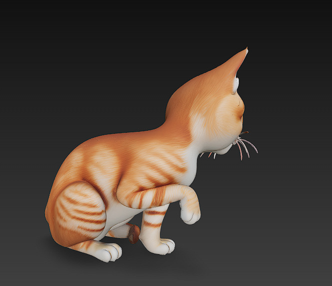 Cat Realistic 3D Model Basic - Low Poly Realistic Low-poly 3D model_2