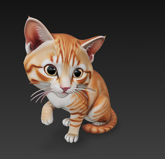 Cat Realistic 3D Model Basic - Low Poly Realistic Low-poly 3D model_5
