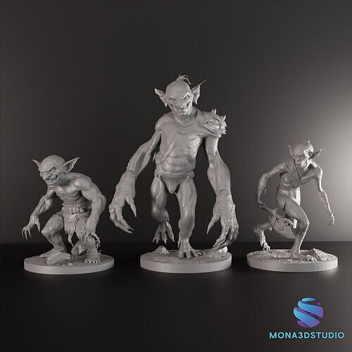 Goblin Warriors 3  Miniatures STL Presupported Chitubox 3D print model