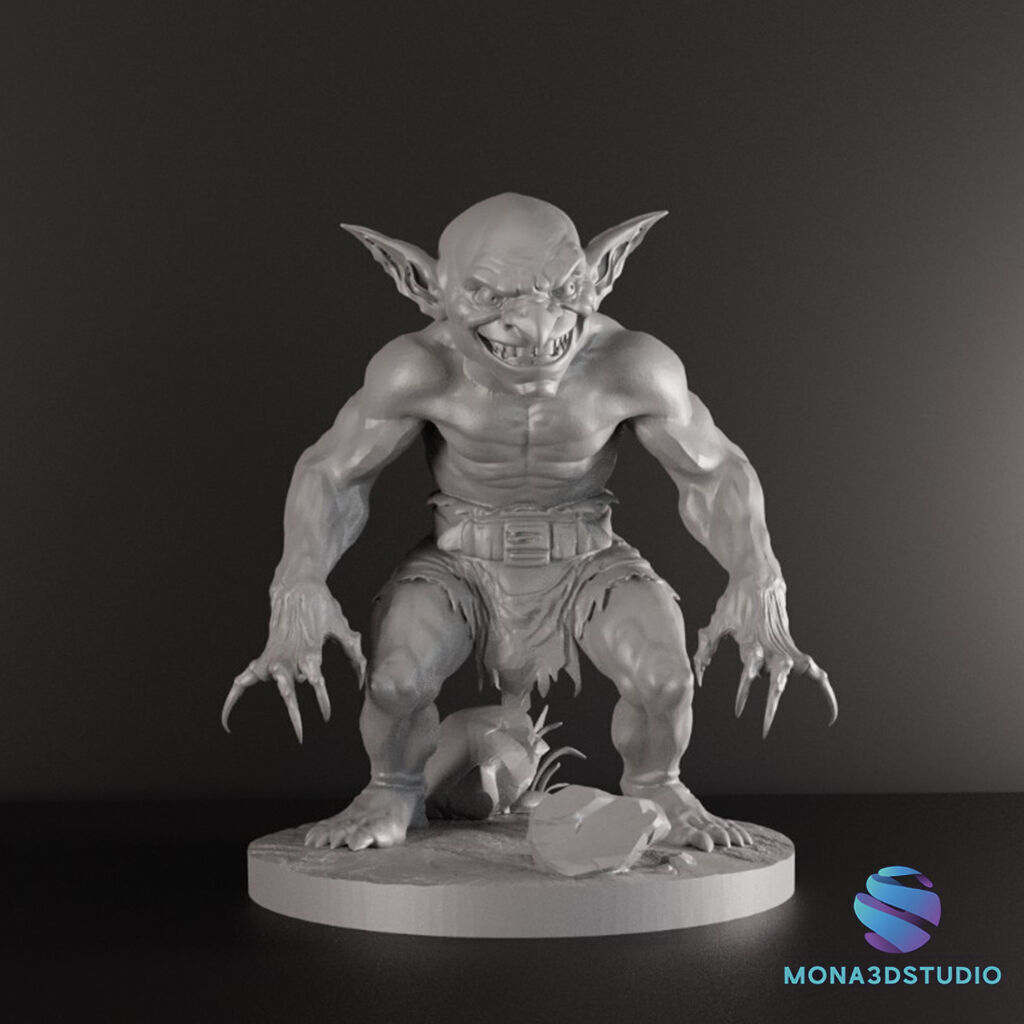 Goblin Warriors 3 Miniatures STL Presupported Chitubox 3D print model_2
