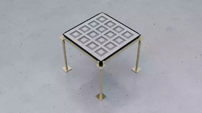 3D Raised Perforated Panel with pedestal and stringer Model