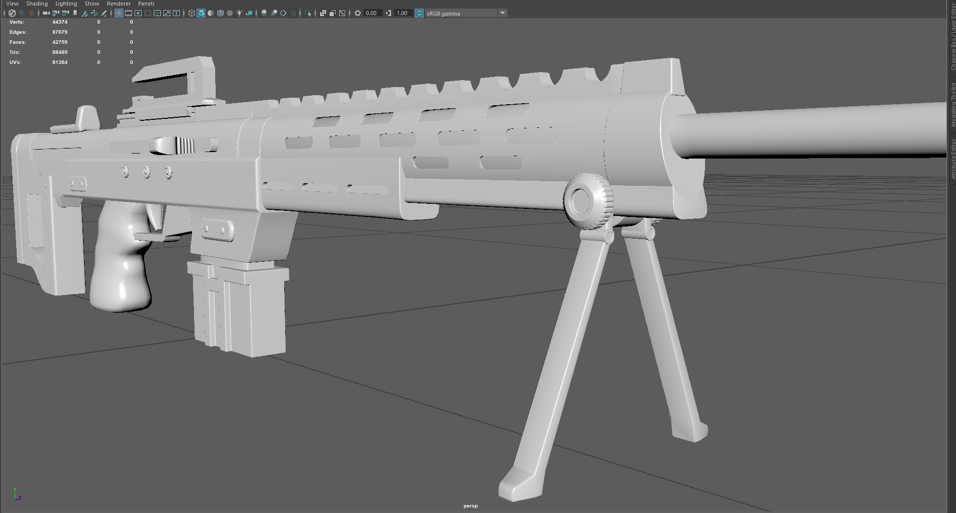 Low Poly Machine Gun Stylized Heavy Weapon 3D Model Low-poly 3D model_3