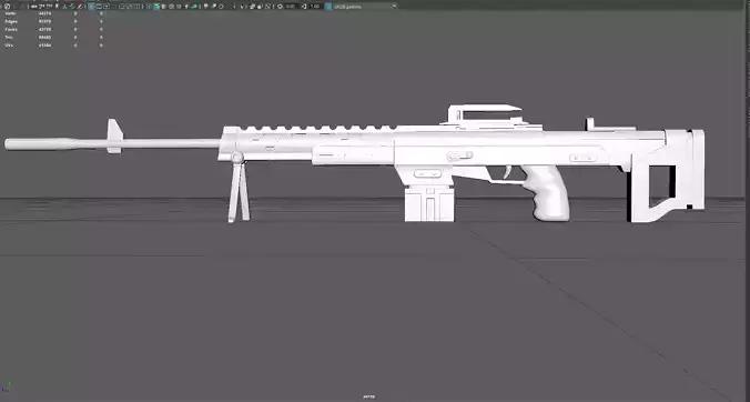 Low Poly Machine Gun Stylized Heavy Weapon 3D Model