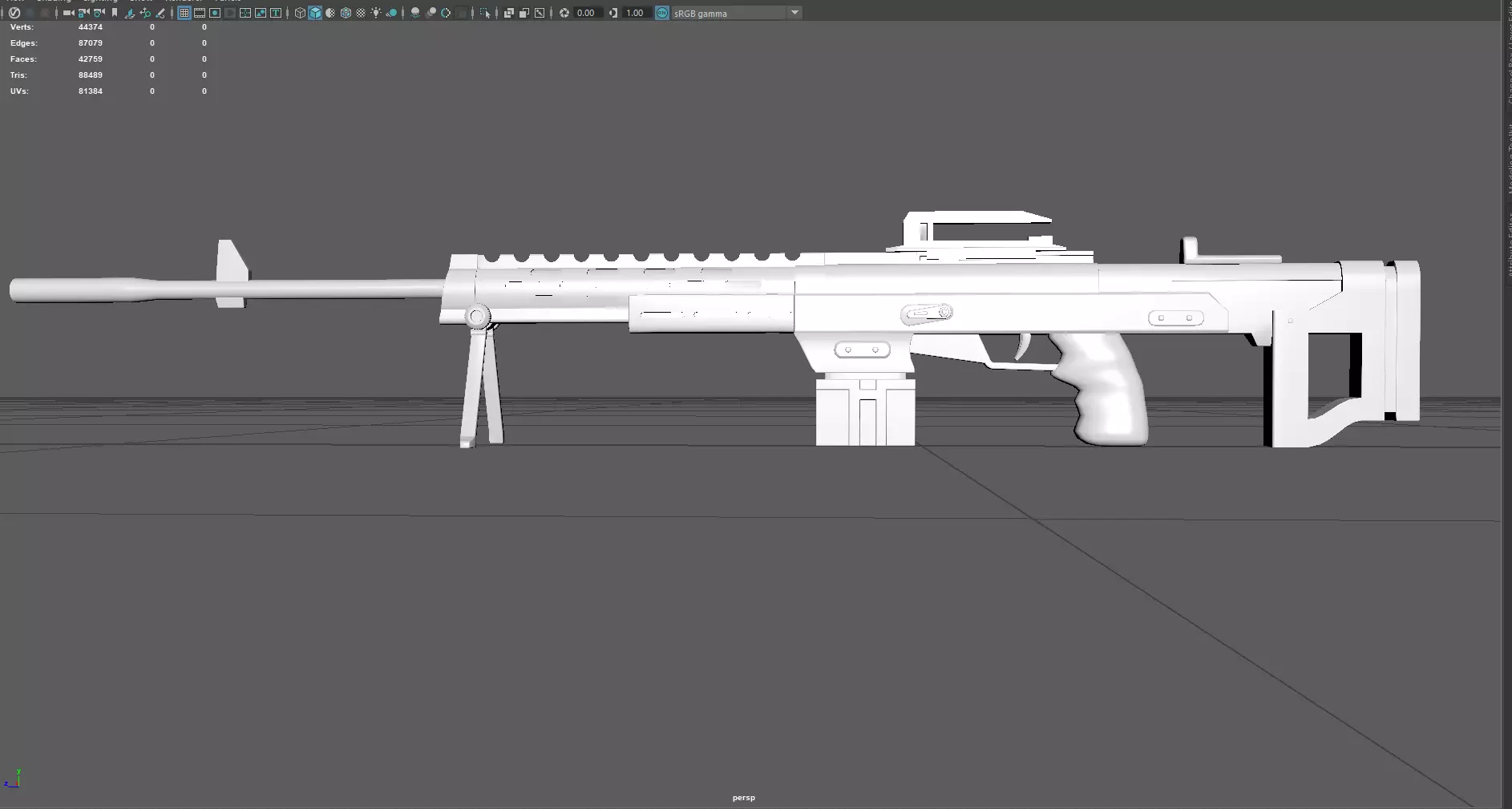 Low Poly Machine Gun Stylized Heavy Weapon 3D Model Low-poly 3D model_0