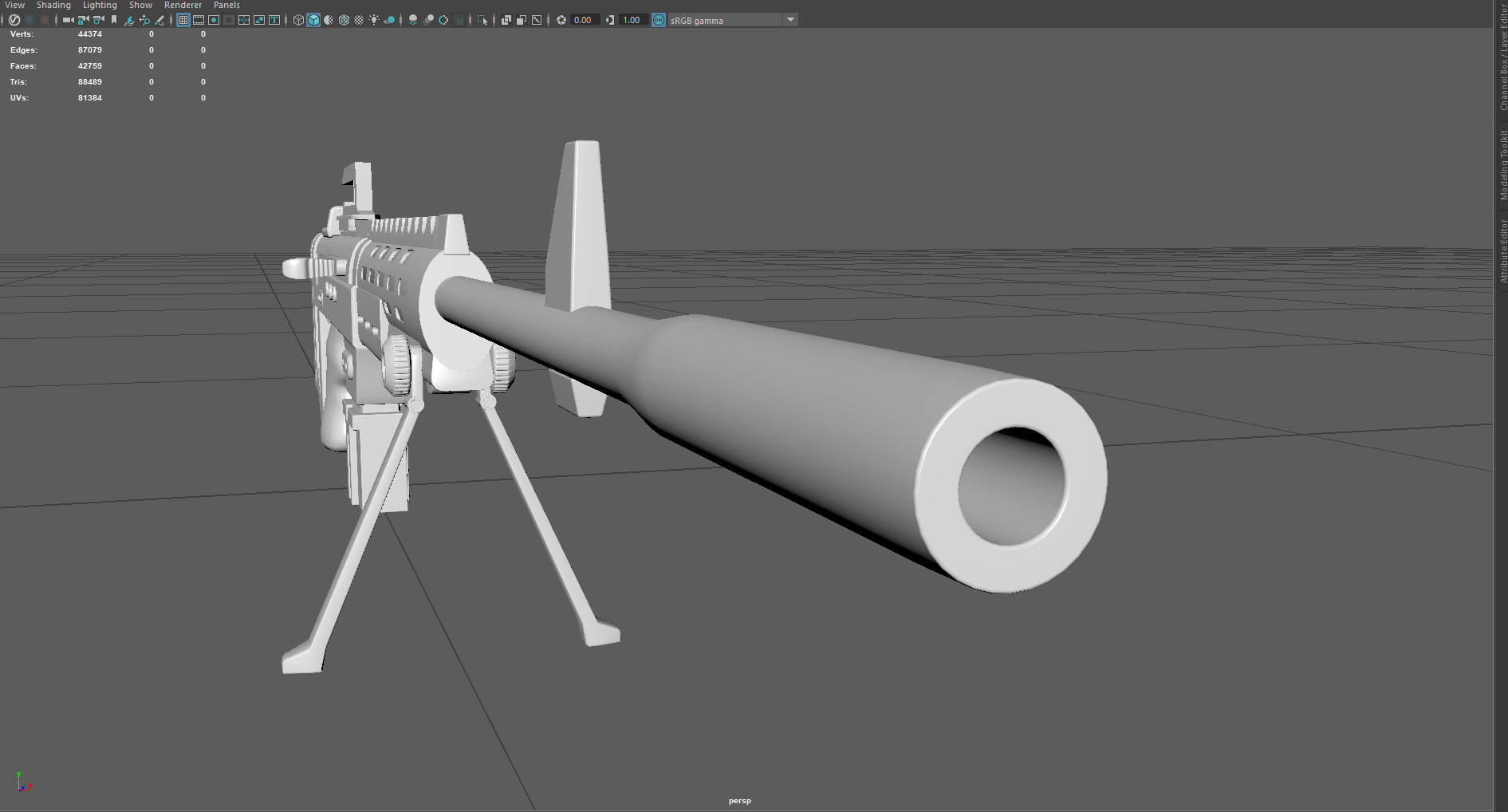 Low Poly Machine Gun Stylized Heavy Weapon 3D Model Low-poly 3D model_4