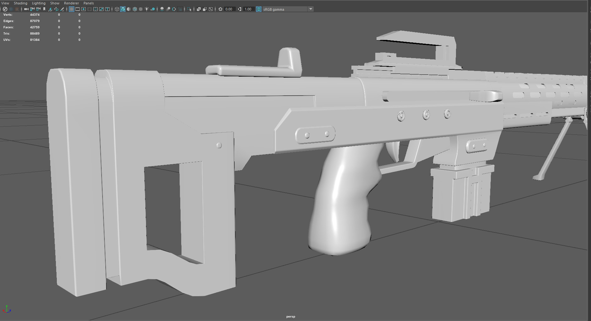 Low Poly Machine Gun Stylized Heavy Weapon 3D Model Low-poly 3D model_2