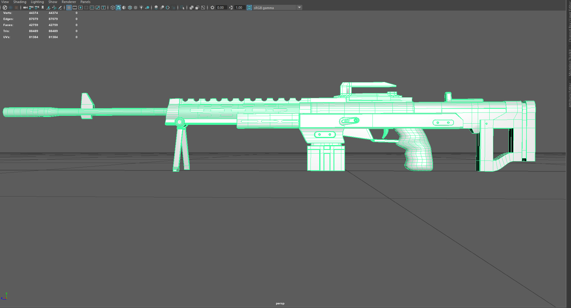 Low Poly Machine Gun Stylized Heavy Weapon 3D Model Low-poly 3D model_1
