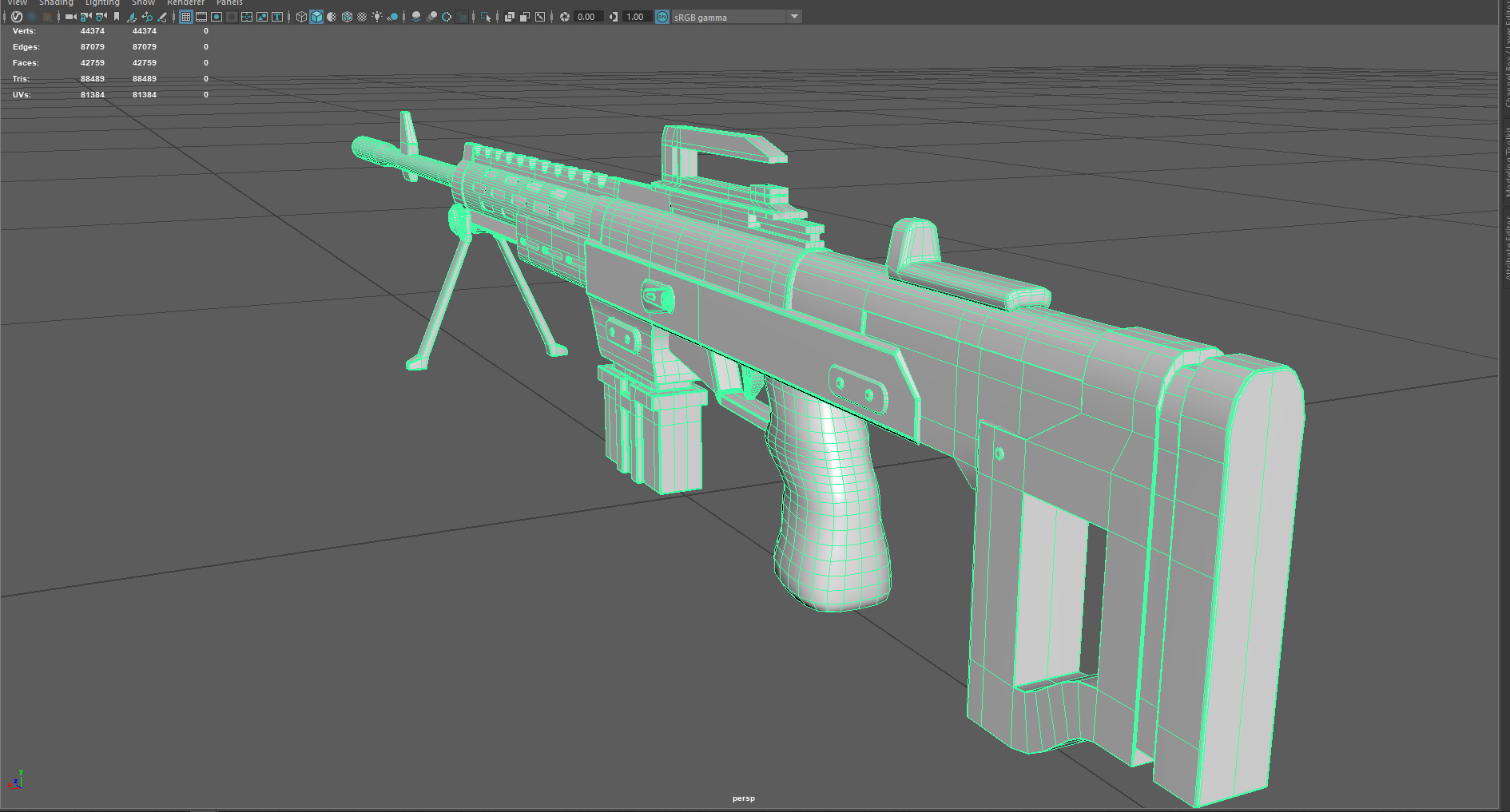 Low Poly Machine Gun Stylized Heavy Weapon 3D Model Low-poly 3D model_5