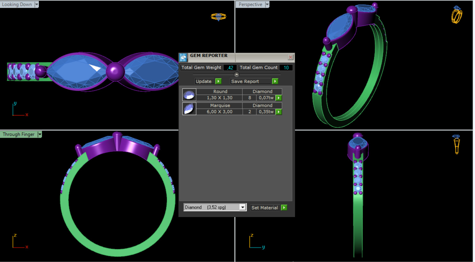 Marquise Diamond Band 3D print model_2