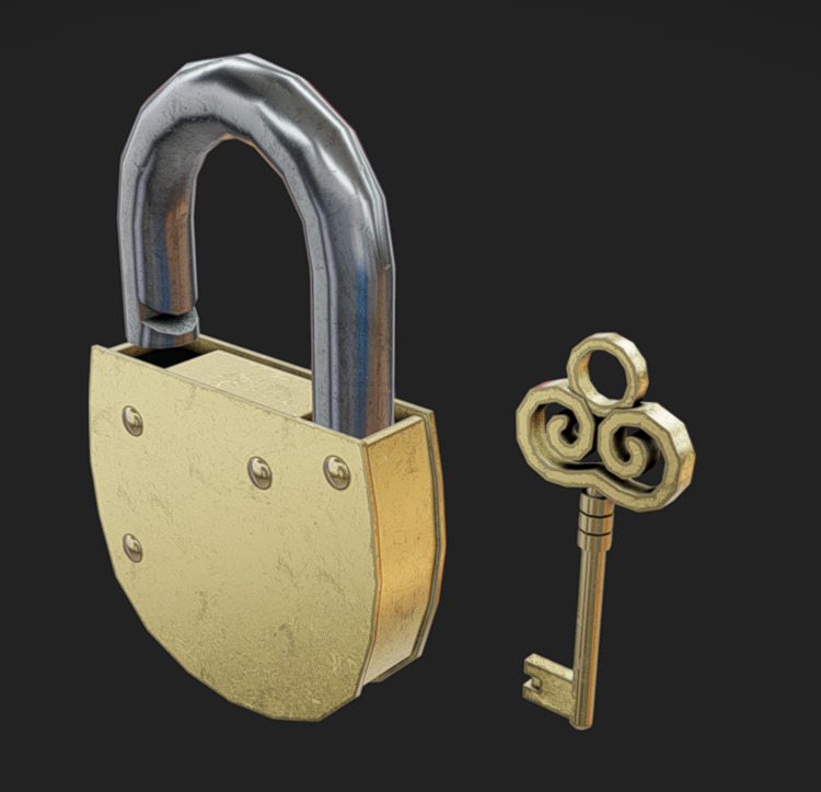 Lock 04 Low-poly 3D model_5