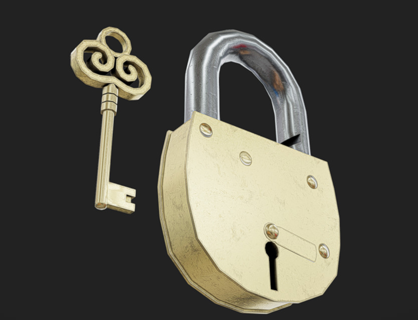 Lock 04 Low-poly 3D model_3