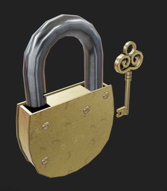 Lock 04 Low-poly 3D model_6