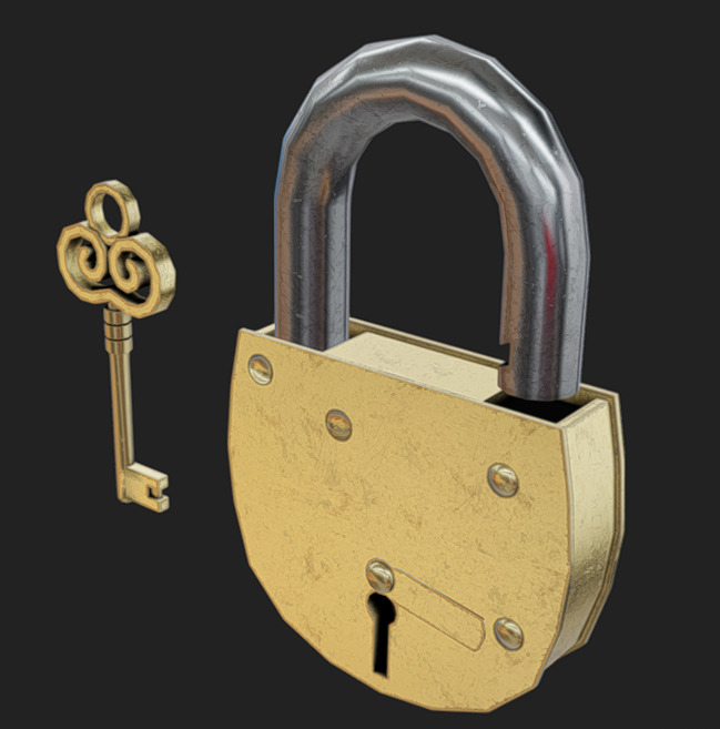 Lock 04 Low-poly 3D model_4