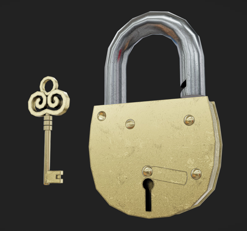 Lock 04 Low-poly 3D model_2