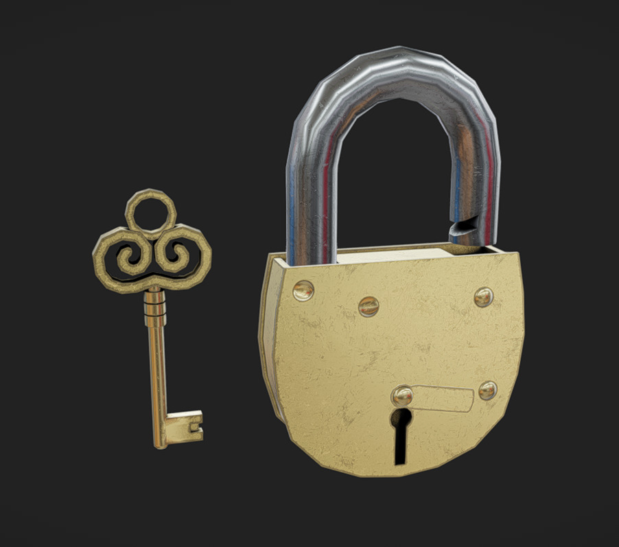 Lock 04 Low-poly 3D model_1